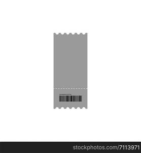 Template ticket in flat design. Blank Ticket with Bar code isolated on white background. Ticket vector icon. Gray Coupon illustration. Eps10. Template ticket in flat design. Blank Ticket with Bar code isolated on white background. Ticket vector icon. Gray Coupon illustration