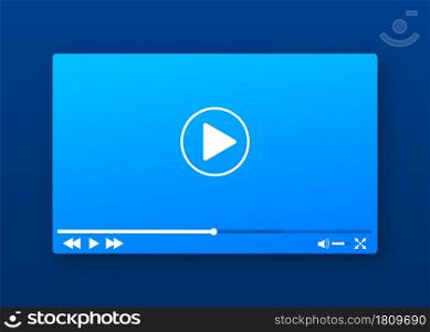 Template video frame. Template media player. Mobile app interface. Vector stock illustration. Template video frame. Template media player. Mobile app interface. Vector stock illustration.