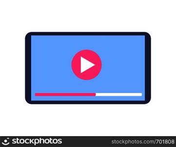 Template video player in tablet. Flat design. Eps10. Template video player in tablet. Flat design