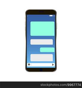 template with blue phone empty messages. Mail icon. Email interface. Smartphone screen. Mobile interface design. Stock image. EPS 10.. template with blue phone empty messages. Mail icon. Email interface. Smartphone screen. Mobile interface design. EPS 10.