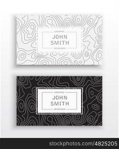 Templates business cards. Business card templates with abstract pattern.