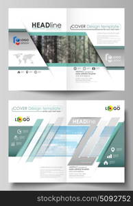 Templates for bi fold brochure, flyer, booklet or report. Cover design template, abstract vector layout in A4 size. Colorful background, travel business, natural landscape in polygonal style.. Business templates for bi fold brochure, magazine, flyer, booklet or annual report. Cover design template, easy editable vector, abstract flat layout in A4 size. Colorful background made of triangular or hexagonal texture for travel business, natural landscape in polygonal style.