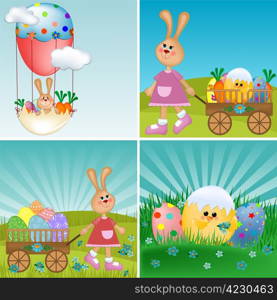 Templates for easter greetings card or postcard