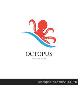 Templates for octopus logos, labels and emblems Vector illustration.