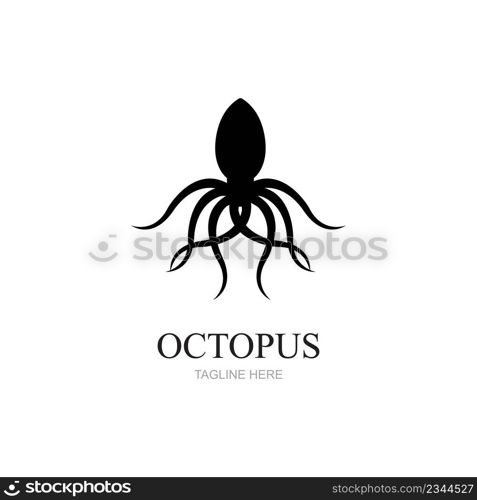 Templates for octopus logos, labels and emblems Vector illustration.