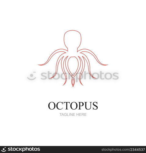 Templates for octopus logos, labels and emblems Vector illustration.