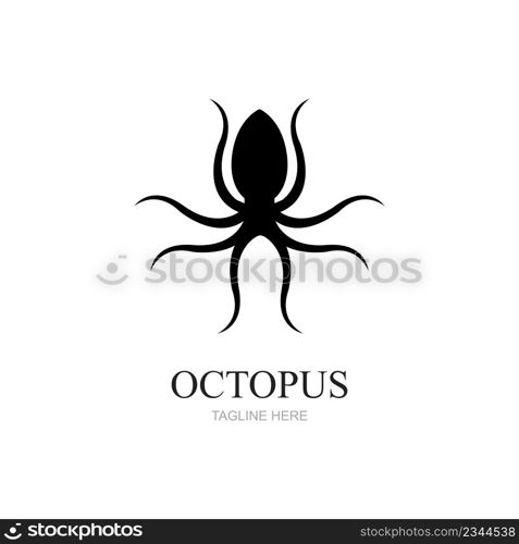 Templates for octopus logos, labels and emblems Vector illustration.