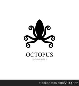 Templates for octopus logos, labels and emblems Vector illustration.