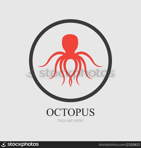 Templates for octopus logos on gray background