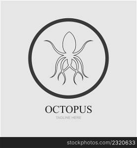 Templates for octopus logos on gray background