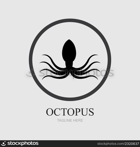 Templates for octopus logos on gray background