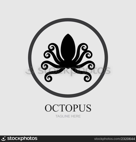 Templates for octopus logos on gray background