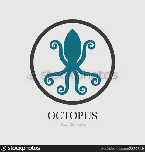 Templates for octopus logos on gray background