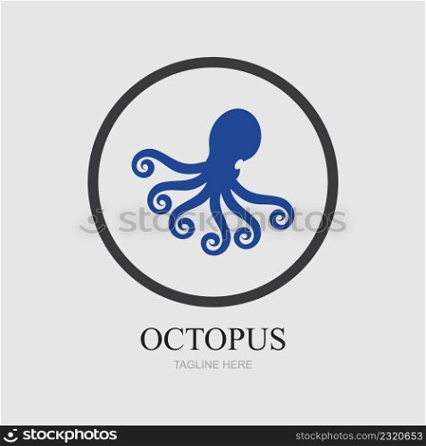 Templates for octopus logos on gray background