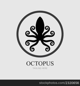 Templates for octopus logos on gray background