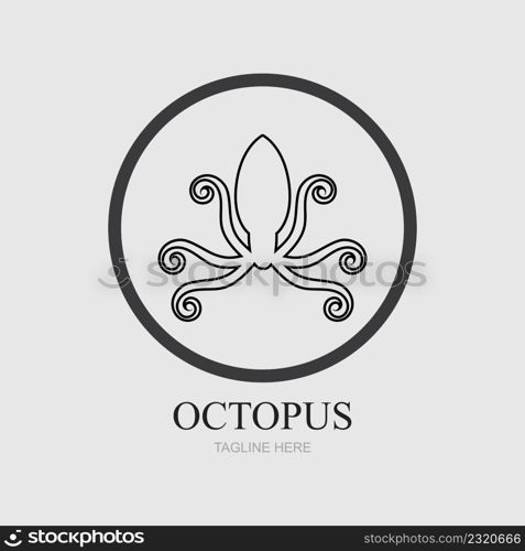 Templates for octopus logos on gray background