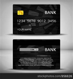 Templates of credit cards design with an abstract background, Isolated vector. Templates of credit cards design