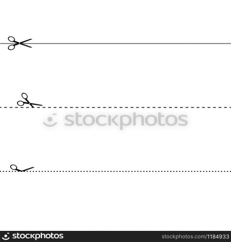 Templates scissors cut along dotted lines isolated on white background. Templates scissors cut along dotted lines isolated on white