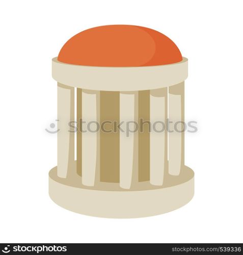 Temple building icon in cartoon style on a white background. Temple building icon, cartoon style