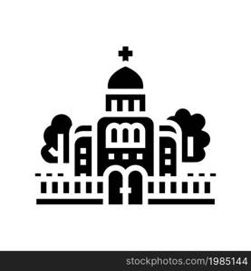 temple cathedral praying building glyph icon vector. temple cathedral praying building sign. isolated contour symbol black illustration. temple cathedral praying building glyph icon vector illustration