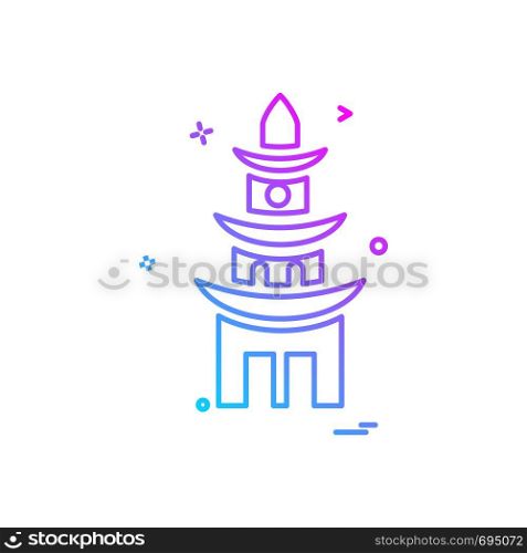 Temple icon design vector