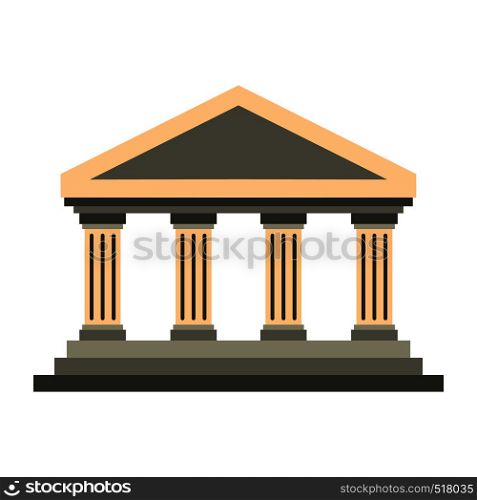 Temple of Concordia at Agrigento, Italy icon in flat style isolated on white background. Temple of Concordia at Agrigento, Italy icon