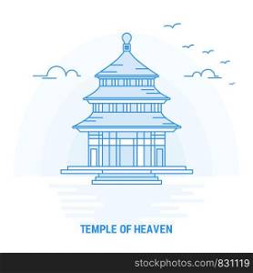 TEMPLE OF HEAVEN Blue Landmark. Creative background and Poster Template