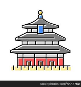temple of heaven color icon vector. temple of heaven sign. isolated symbol illustration. temple of heaven color icon vector illustration