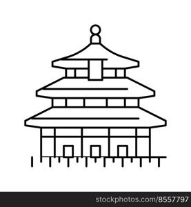 temple of heaven line icon vector. temple of heaven sign. isolated contour symbol black illustration. temple of heaven line icon vector illustration