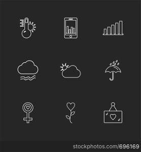 Temprature , umbrella , signals , Ecology , eco , icons , weather , enviroement , icon, vector, design, flat, collection, style, creative, icons , cloud , rain , storm , moon , rainbow , sun , sunlight ,