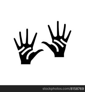ten number hand gesture glyph icon vector. ten number hand gesture sign. isolated symbol illustration. ten number hand gesture glyph icon vector illustration