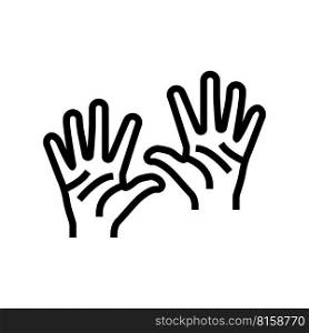 ten number hand gesture line icon vector. ten number hand gesture sign. isolated contour symbol black illustration. ten number hand gesture line icon vector illustration