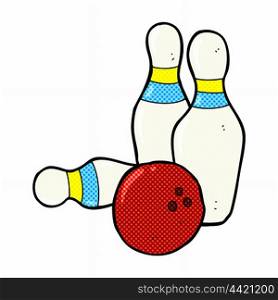 ten pin bowling retro comic book style cartoon