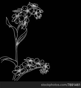 tender twig blossoming orchids on a background