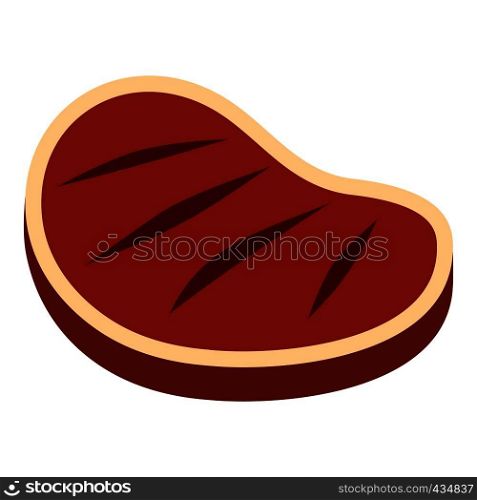 Tenderloin beef steak icon flat isolated on white background vector illustration. Tenderloin beef steak icon isolated
