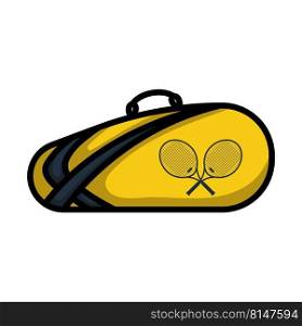 Tennis Bag Icon. Editable Bold Outline With Color Fill Design. Vector Illustration.