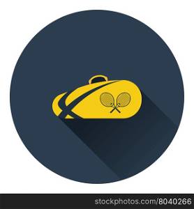 Tennis bag icon. Flat color design. Vector illustration.