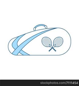 Tennis Bag Icon. Thin Line With Blue Fill Design. Vector Illustration.