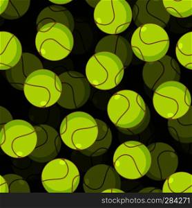 Tennis ball 3d seamless pattern. Sports accessory ornament. Tennis volume background. Texture for sports game with ball