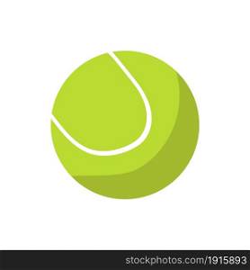 Tennis ball. Cartoon toy for home pets and sport accessory. Isolated green single sphere with white line. Round tool for playing outdoor competitive games. Vector professional athletic equipment. Tennis ball. Cartoon toy for home pets and sport accessory. Isolated green sphere with white line. Tool for playing outdoor competitive games. Vector professional athletic equipment
