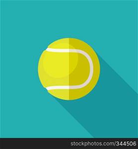 Tennis ball flat icon. Illustration of tennis equipment.. Tennis ball flat icon