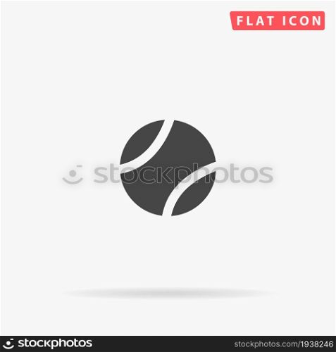 Tennis Ball flat vector icon. Glyph style sign. Simple hand drawn illustrations symbol for concept infographics, designs projects, UI and UX, website or mobile application.. Tennis Ball flat vector icon