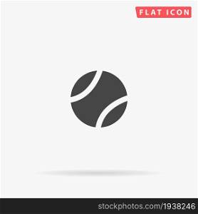 Tennis Ball flat vector icon. Glyph style sign. Simple hand drawn illustrations symbol for concept infographics, designs projects, UI and UX, website or mobile application.. Tennis Ball flat vector icon