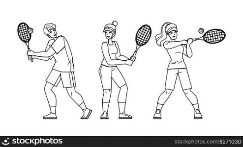 tennis ball game vector. court sport, competition leisure, play yellow, racket lifestyle, summer tennis ball game character. people Illustration. tennis ball game vector