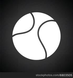 Tennis ball icon. Black background with white. Vector illustration.