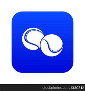Tennis ball icon blue vector isolated on white background. Tennis ball icon blue vector