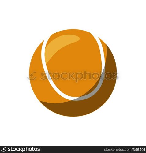 Tennis ball icon in cartoon style on a white background. Tennis ball icon, cartoon style