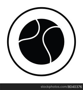 Tennis ball icon. Thin circle design. Vector illustration.