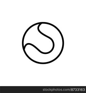 Tennis ball icon vector logo design template flat style