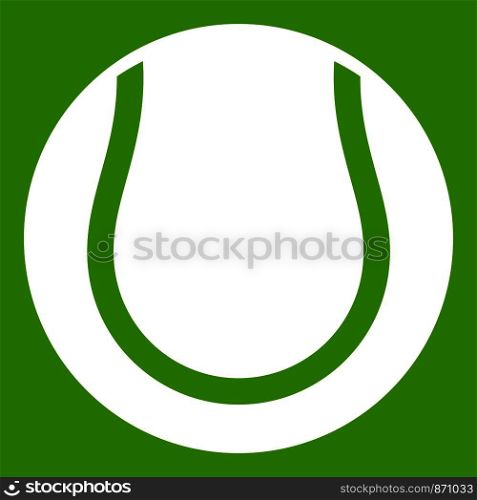 Tennis ball icon white isolated on green background. Vector illustration. Tennis ball icon green